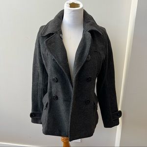 american eagle dark grey pea coat